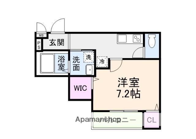 フジパレス初芝駅南ウエスト(1K/3階)の間取り写真