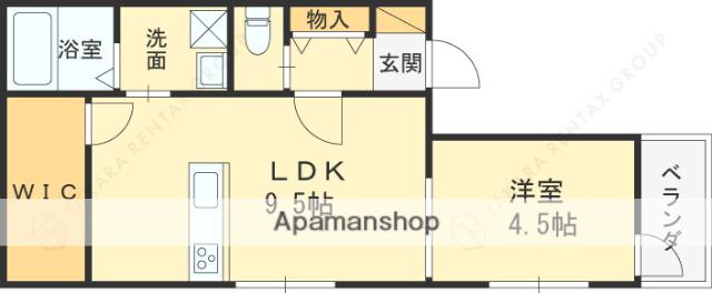 百舌鳥陵南町PJ(1LDK/1階)の間取り写真