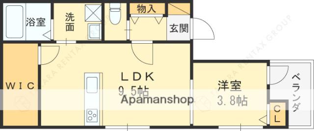 百舌鳥陵南町PJ(1LDK/2階)の間取り写真