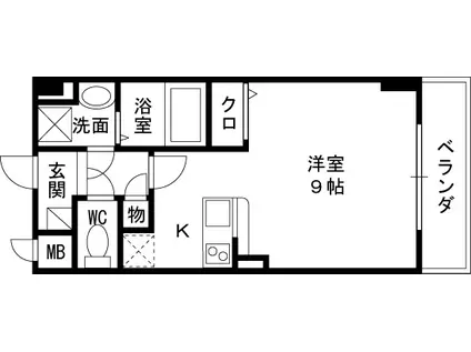 シトラセイトマンション(1K/9階)の間取り写真