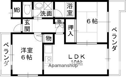 ボナールデト(2LDK/4階)の間取り写真