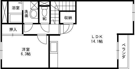 LIVELY HEIM Ⅱ(1LDK/2階)の間取り写真