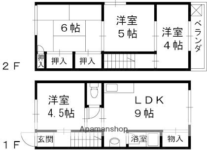 南海電鉄泉北線 中百舌鳥駅(南海) 徒歩20分 2階建 築49年(4LDK)の間取り写真