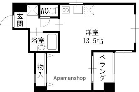 エレガンス白鳥(ワンルーム/3階)の間取り写真