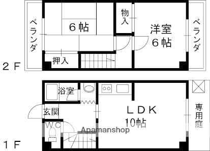 クローバーハウス(2LDK/1階)の間取り写真