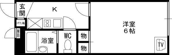レオパレスKAMISHO(1K/1階)の間取り写真
