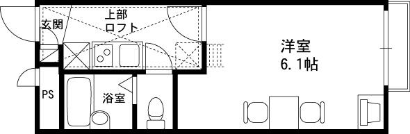 レオパレスフラワリー(1K/1階)の間取り写真