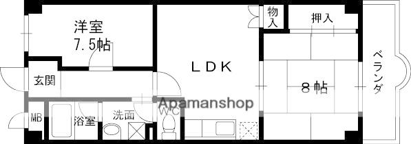 サンフェリカ(2LDK/4階)の間取り写真