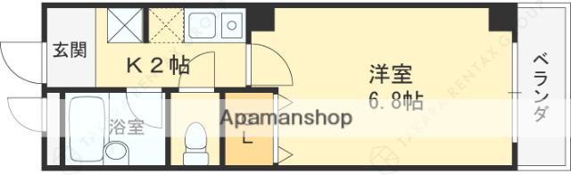 PLEASURE都島(1K/2階)の間取り写真