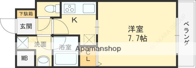 プレジオ都島(1K/11階)の間取り写真