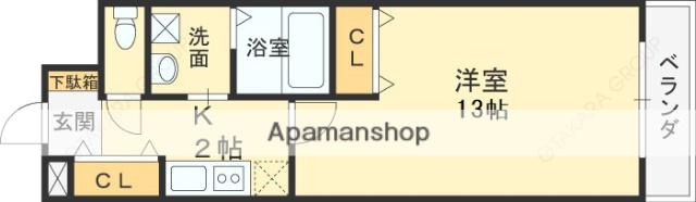 めぞんりばーさいど(1K/9階)の間取り写真