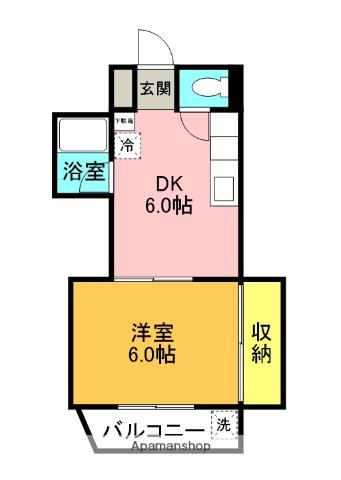 シャロムMIYAKO(1DK/4階)の間取り写真
