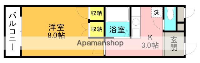 旭ビル(1K/3階)の間取り写真