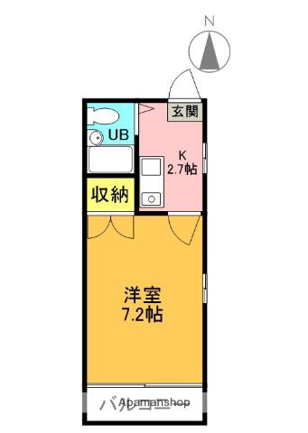 レオパレス牧野第一(1K/1階)の間取り写真