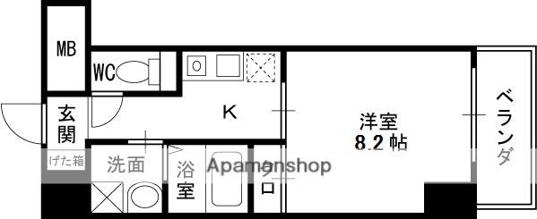 ドゥーエ本庄(1K/5階)の間取り写真