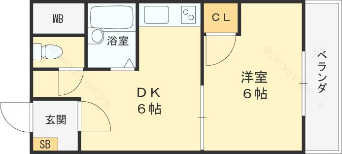 雅叙園ハイツ(1DK/10階)の間取り写真