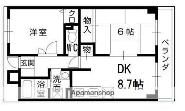 ラ・リヴェールレスト(2DK/3階)の間取り写真