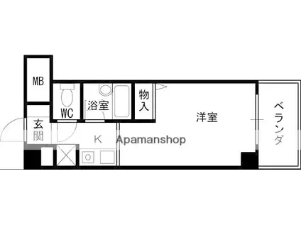 クレール東天満(ワンルーム/4階)の間取り写真