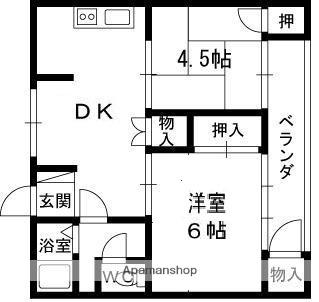 塚本マンション(2DK/2階)の間取り写真