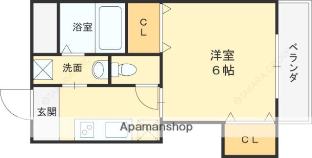 CHERRY HILLS(1K/13階)の間取り写真