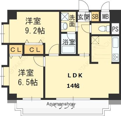 クラウディア野江(2LDK/4階)の間取り写真