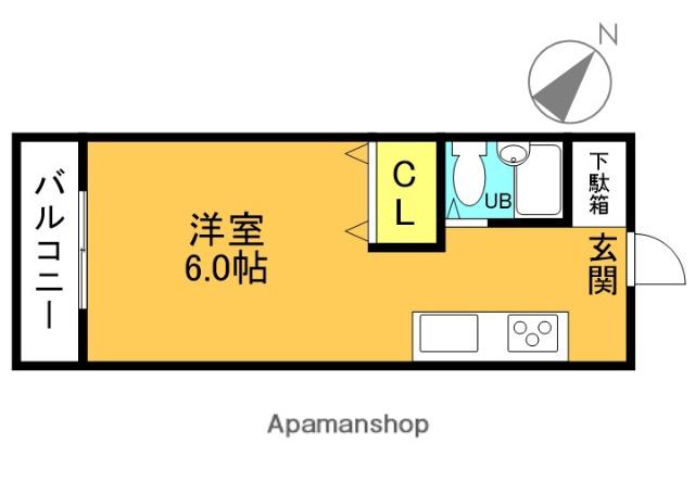 丸矢ハイツ(ワンルーム/4階)の間取り写真