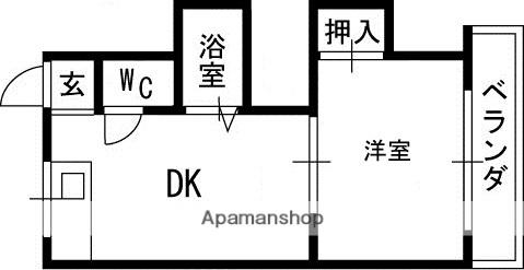 大島マンション(1LDK/2階)の間取り写真