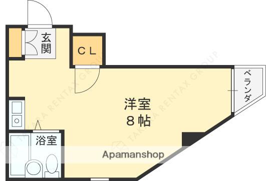 シップス甲斐田(ワンルーム/3階)の間取り写真