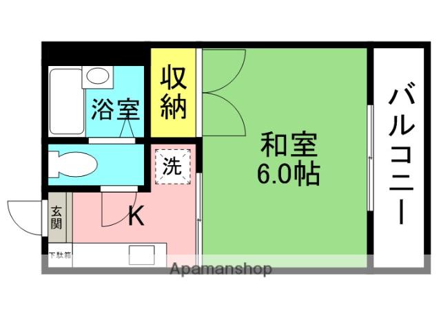 エスト香里(1K/2階)の間取り写真