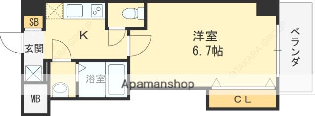 ラグゼ都島北1(1K/8階)の間取り写真