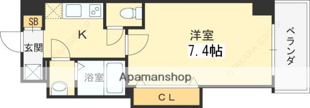 LUXE都島Ⅱ(1K/5階)の間取り写真