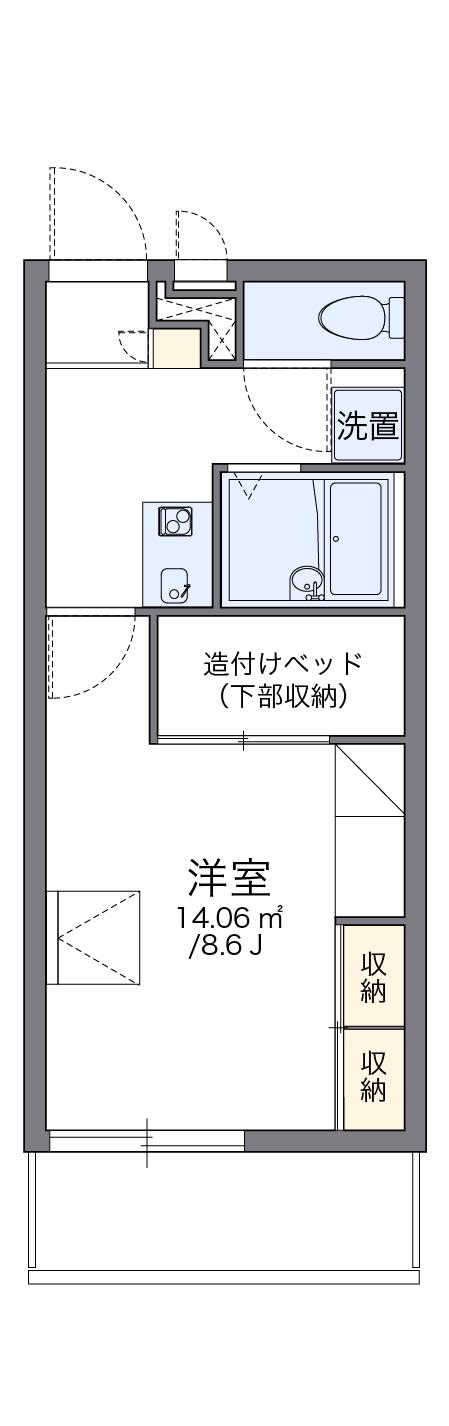 レオパレスコムフィー鶴見(1K/3階)の間取り写真