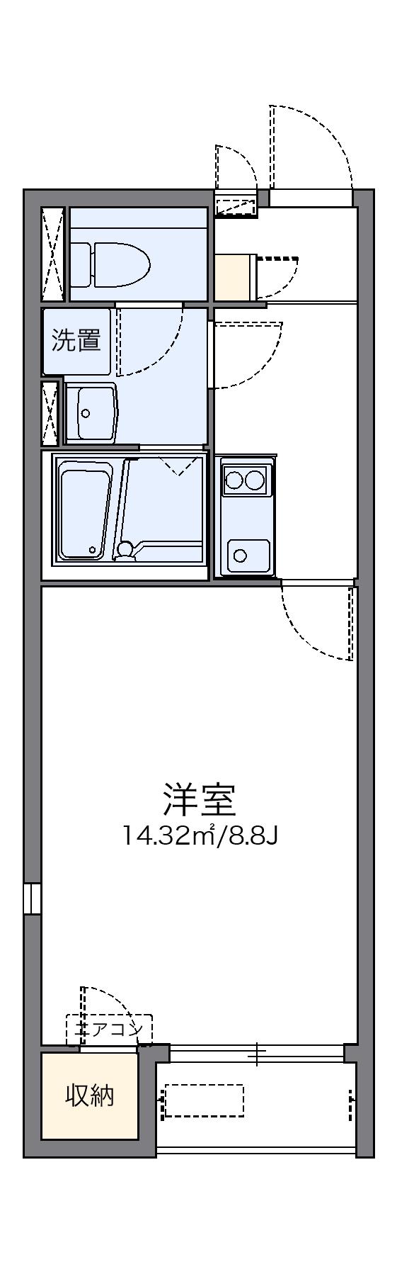 レオネクスト下新庄(1K/2階)の間取り写真