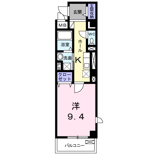 ラ ヴィータ西梅田(1K/4階)の間取り写真