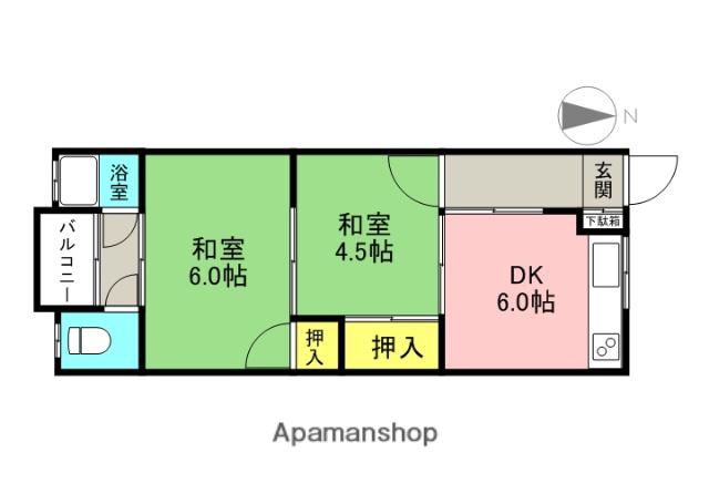 清水ハイツ(2DK/2階)の間取り写真