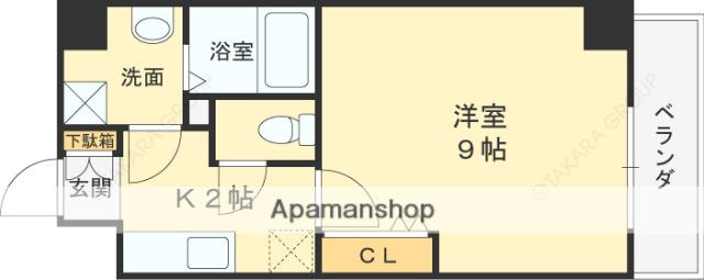 クレールソフィア都島(1K/8階)の間取り写真