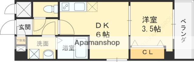 SERIE都島(1DK/7階)の間取り写真