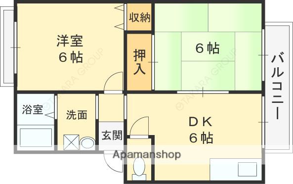 ガーデンハイツ小林2号館(2DK/2階)の間取り写真