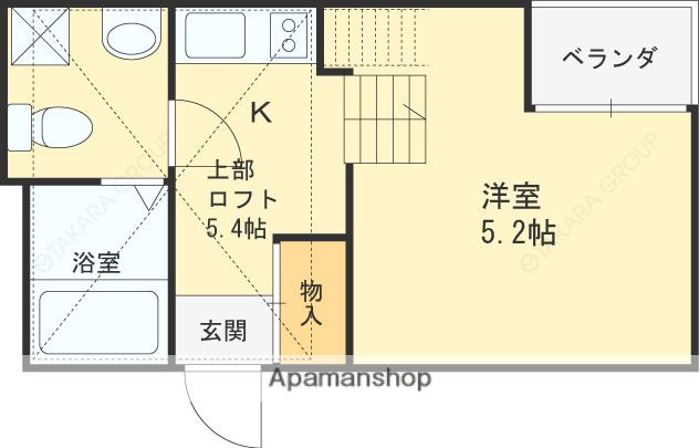 OBED ESTATE HANATEN(1K/2階)の間取り写真