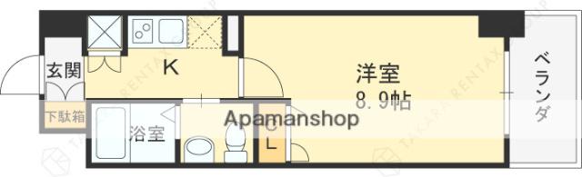ルクレ京橋(1K/6階)の間取り写真