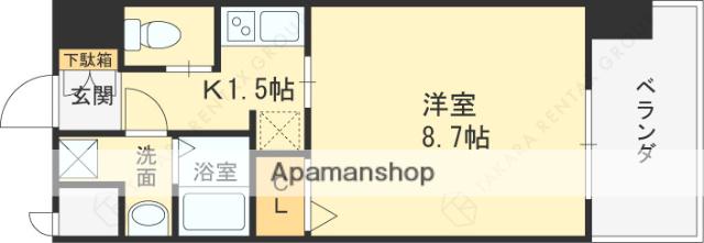 フォレストグレイス城東京橋Ⅰ(1K/8階)の間取り写真