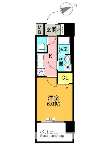 レジュールアッシュ京橋(1K/7階)の間取り写真