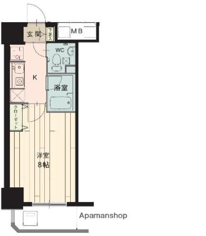 ロジェ今福鶴見(1K/4階)の間取り写真