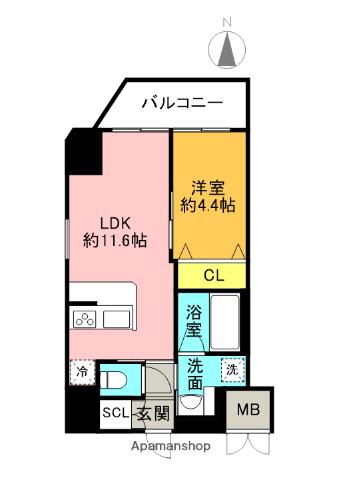 プレジオ都島本通(1LDK/3階)の間取り写真