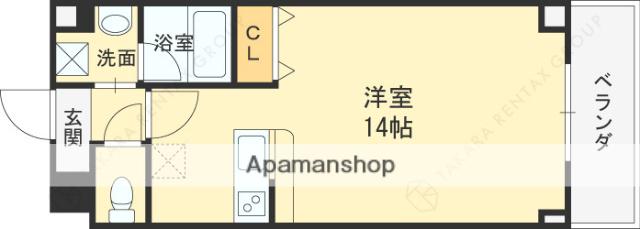 HRフロントリーガル野江駅前(ワンルーム/3階)の間取り写真