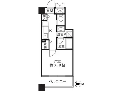 エスト茨木(1K/8階)の間取り写真