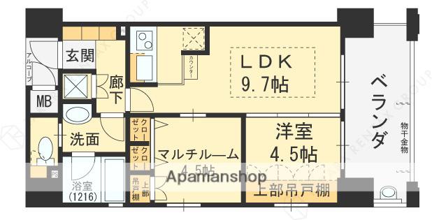 エステムコート京橋セレブⅠポーラスター(2LDK/4階)の間取り写真