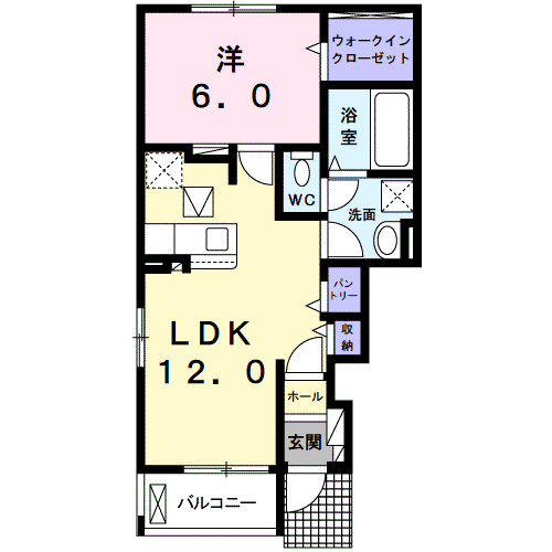 MUKO7ーSKTⅠ(1LDK/1階)の間取り写真