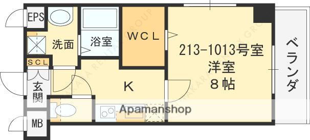 プロスペリタ野江(1K/8階)の間取り写真