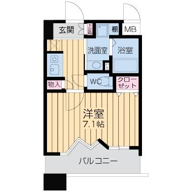 アーバンウェル茨木(1K/2階)の間取り写真